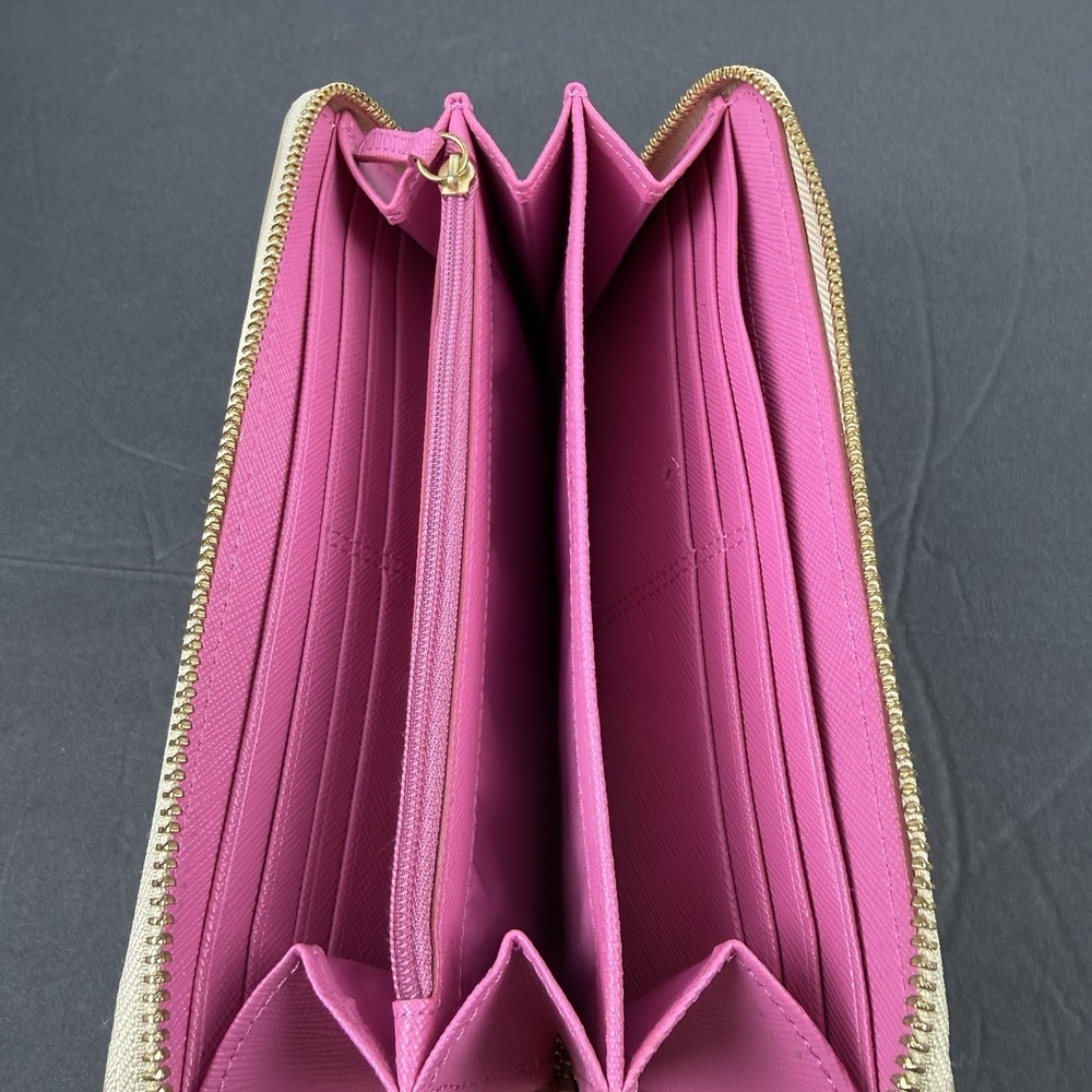 Coach Waverly Heart Cherry Blossom Wallet Accordion Zip Around Clutch Organizer - Picture 7 of 9